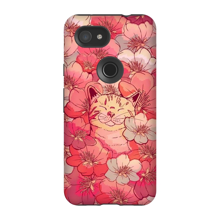 Pixel 3A StrongFit The cherry blossom cat by Steve Wade (Swade)