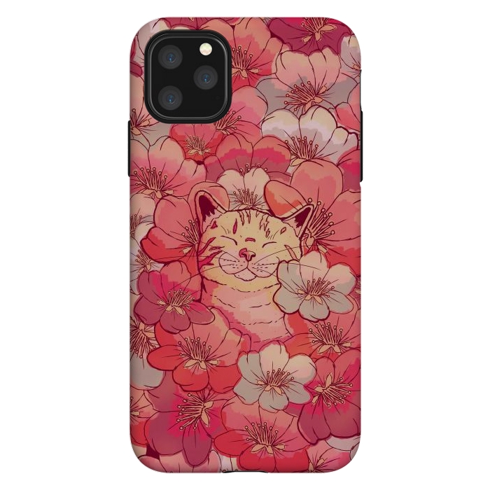 iPhone 11 Pro Max StrongFit The cherry blossom cat by Steve Wade (Swade)