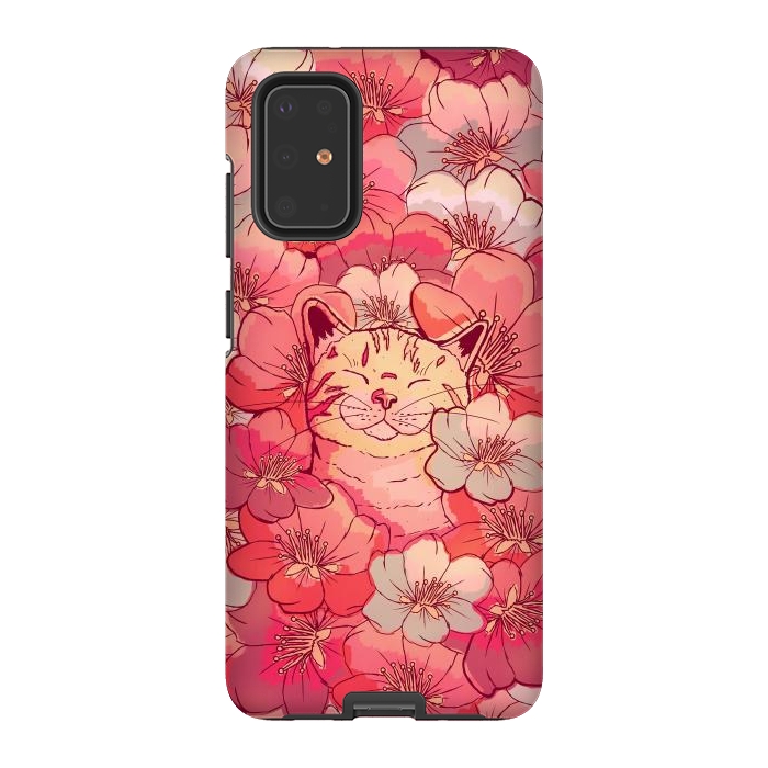 Galaxy S20 Plus StrongFit The cherry blossom cat by Steve Wade (Swade)