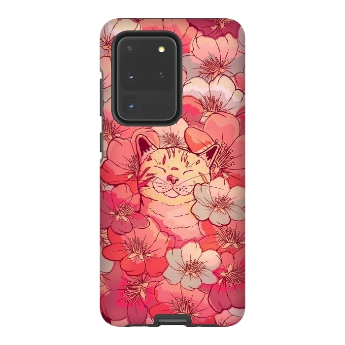 Galaxy S20 Ultra StrongFit The cherry blossom cat by Steve Wade (Swade)