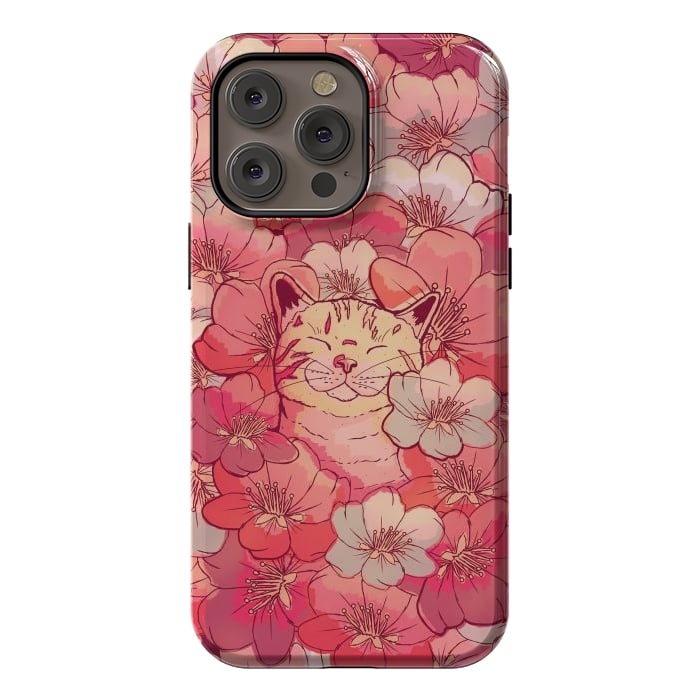 iPhone 14 Pro max StrongFit The cherry blossom cat by Steve Wade (Swade)
