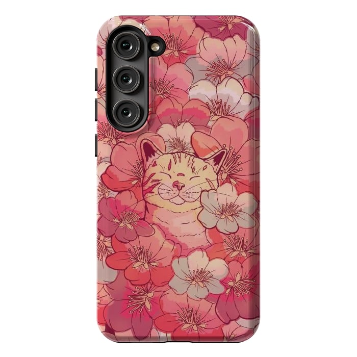 Galaxy S23 Plus StrongFit The cherry blossom cat by Steve Wade (Swade)