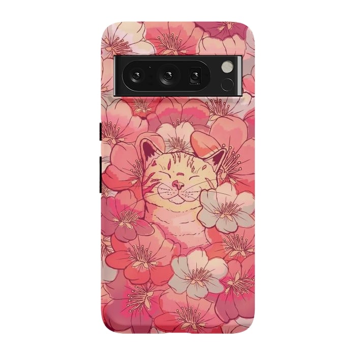 Pixel 8 Pro StrongFit The cherry blossom cat by Steve Wade (Swade)