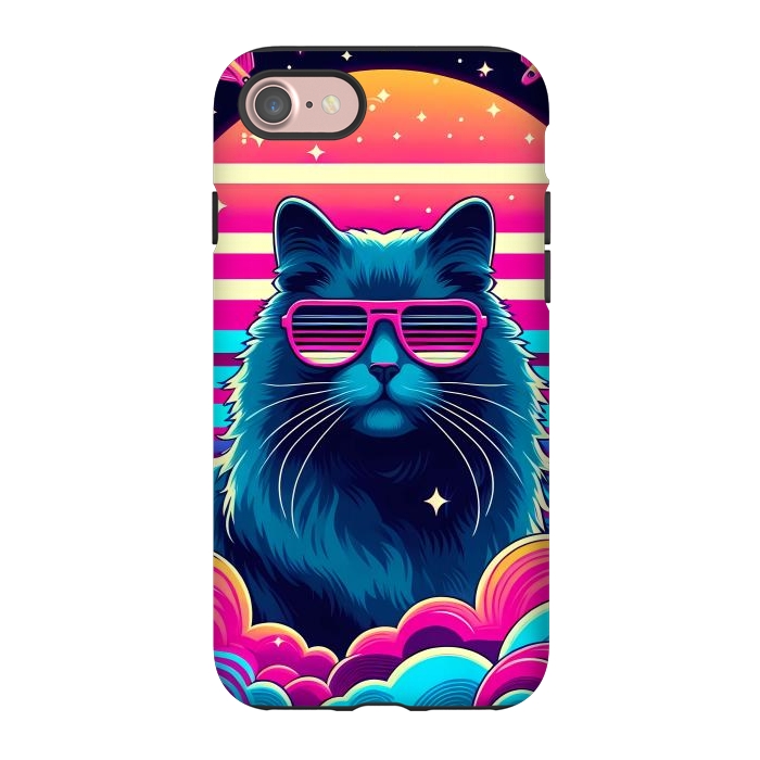 iPhone 7 StrongFit Neon Cat Punkadelic by JohnnyVillas