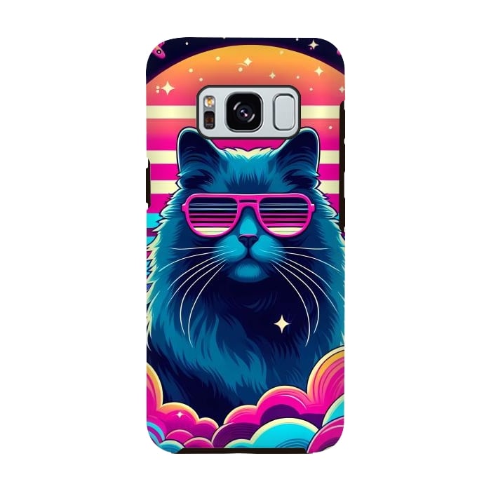 Galaxy S8 StrongFit Neon Cat Punkadelic by JohnnyVillas