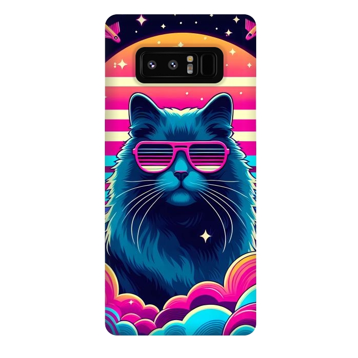 Galaxy Note 8 StrongFit Neon Cat Punkadelic by JohnnyVillas