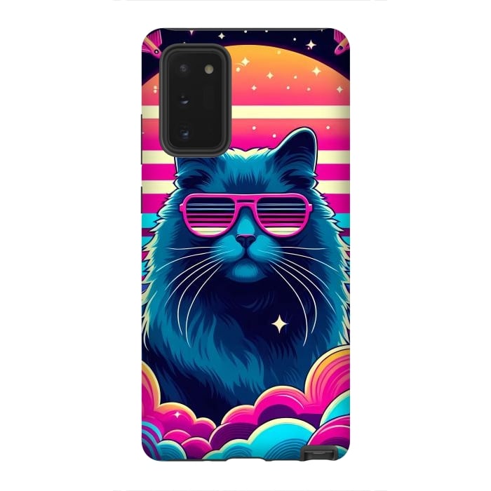 Galaxy Note 20 StrongFit Neon Cat Punkadelic by JohnnyVillas