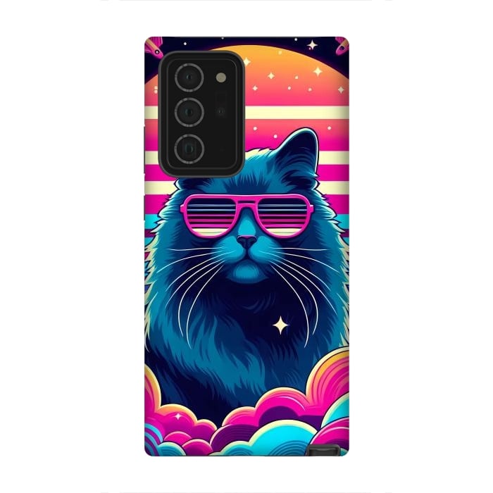 Galaxy Note 20 Ultra StrongFit Neon Cat Punkadelic by JohnnyVillas