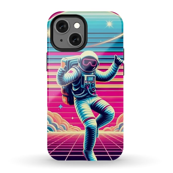 iPhone 12 mini StrongFit Astral Moves in Neon by JohnnyVillas
