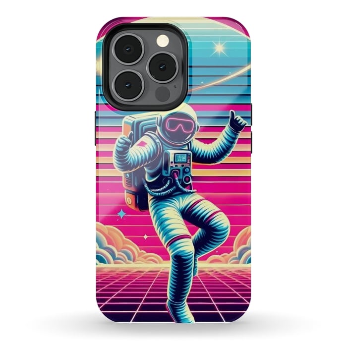 iPhone 13 pro StrongFit Astral Moves in Neon by JohnnyVillas