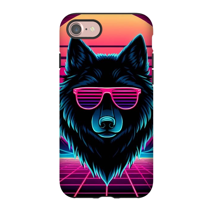 iPhone 7 StrongFit Neon Black Wolf by JohnnyVillas
