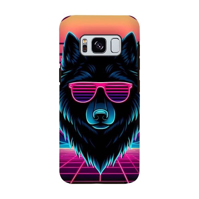 Galaxy S8 StrongFit Neon Black Wolf by JohnnyVillas