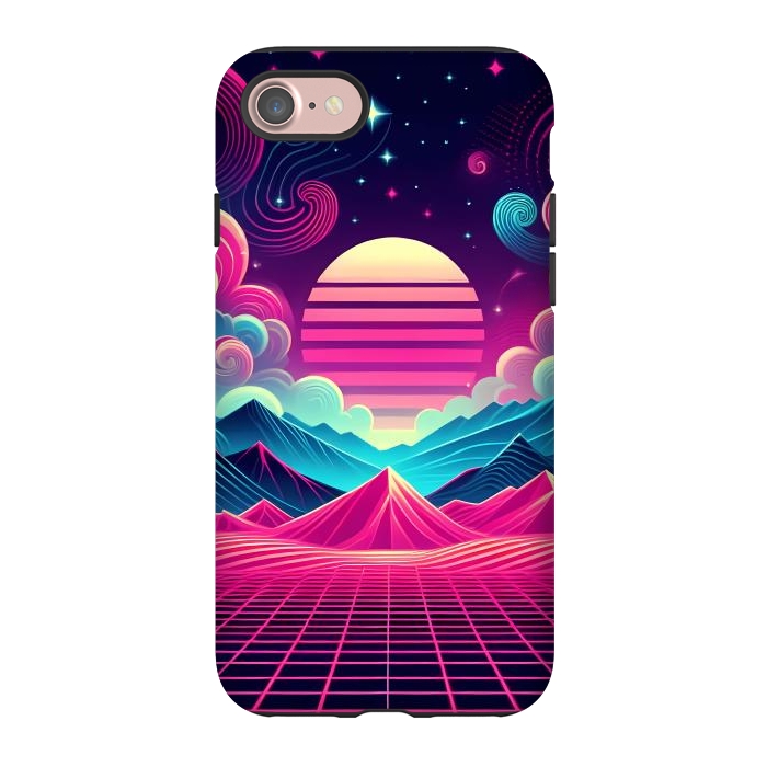 iPhone 7 StrongFit Sunset Neon Peaks by JohnnyVillas