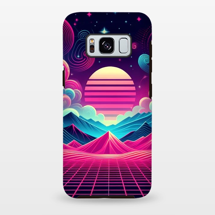 Galaxy S8 plus StrongFit Sunset Neon Peaks by JohnnyVillas