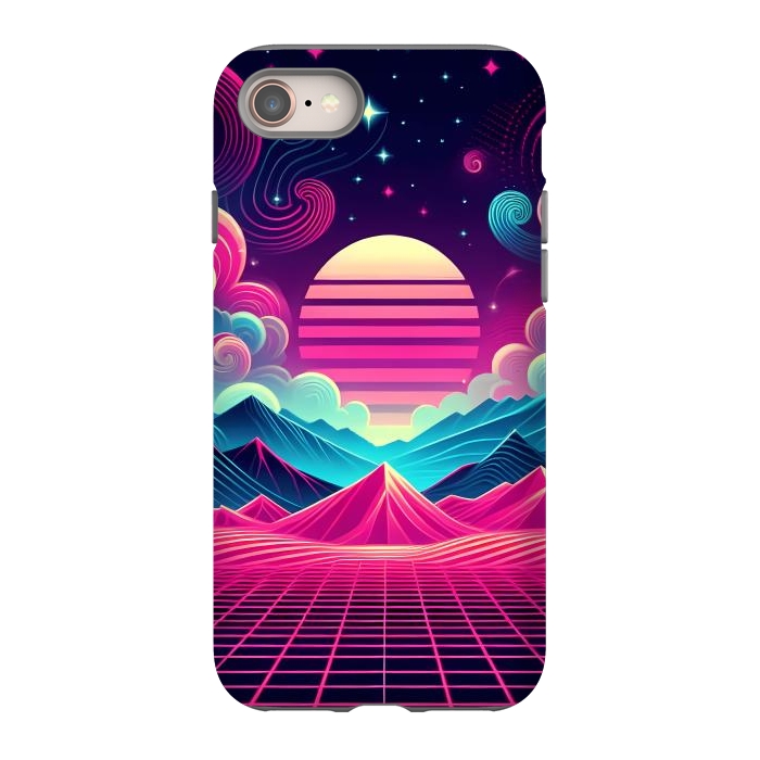 iPhone 8 StrongFit Sunset Neon Peaks by JohnnyVillas