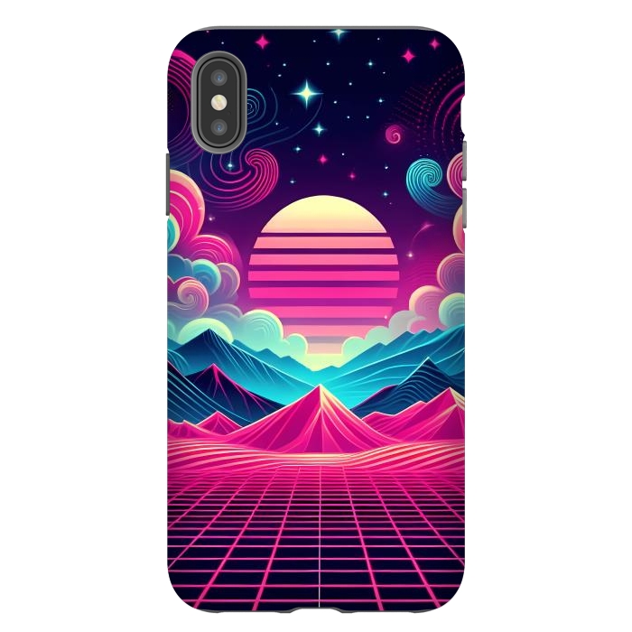 iPhone Xs Max StrongFit Sunset Neon Peaks by JohnnyVillas