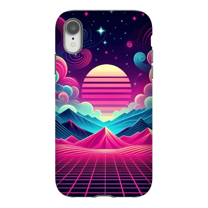 iPhone Xr StrongFit Sunset Neon Peaks by JohnnyVillas
