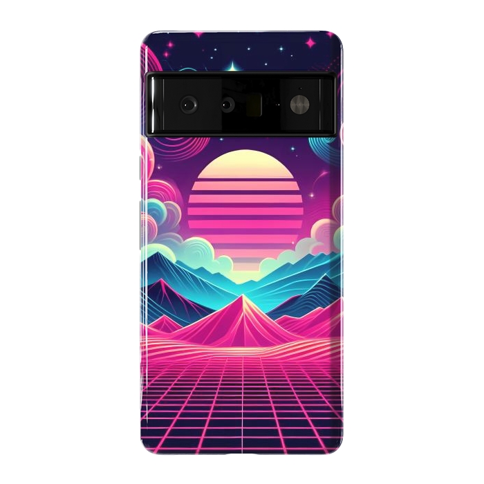 Pixel 6 Pro StrongFit Sunset Neon Peaks by JohnnyVillas