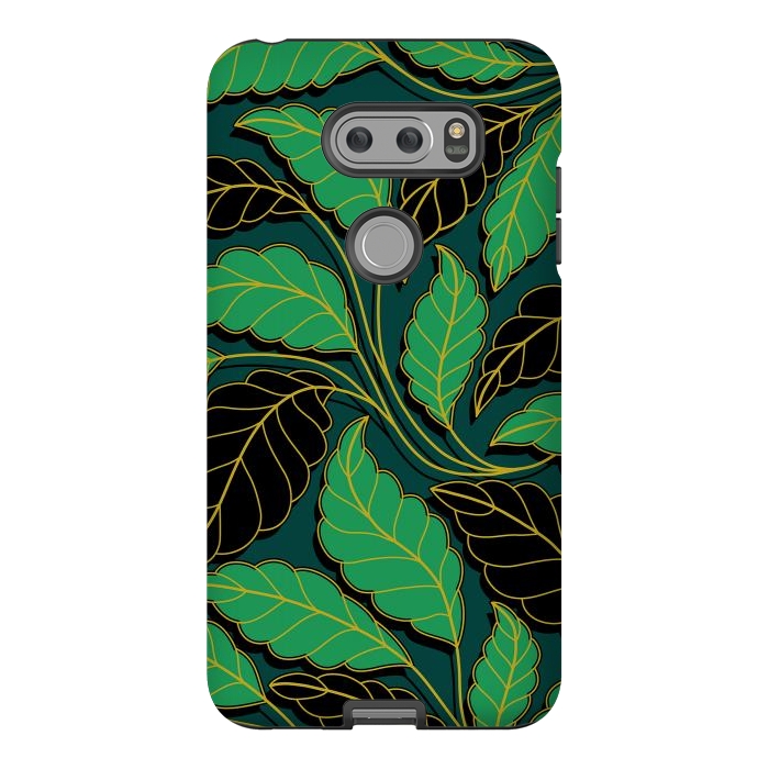 V30 StrongFit Curved lines Branches Leaves black and green G608 by Medusa GraphicArt