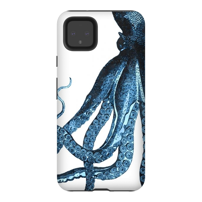 Pixel 4XL StrongFit Blue Octopus Illustration by Alemi
