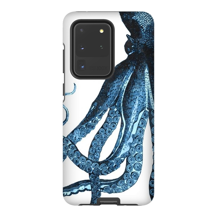 Galaxy S20 Ultra StrongFit Blue Octopus Illustration by Alemi