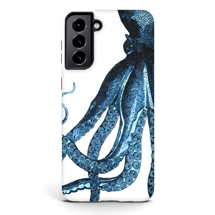 Galaxy S21 plus StrongFit Blue Octopus Illustration by Alemi