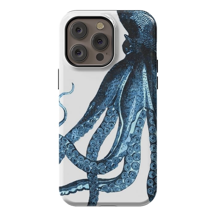 iPhone 14 Pro max StrongFit Blue Octopus Illustration by Alemi