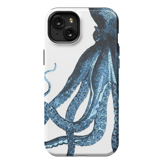 iPhone 15 Plus StrongFit Blue Octopus Illustration by Alemi