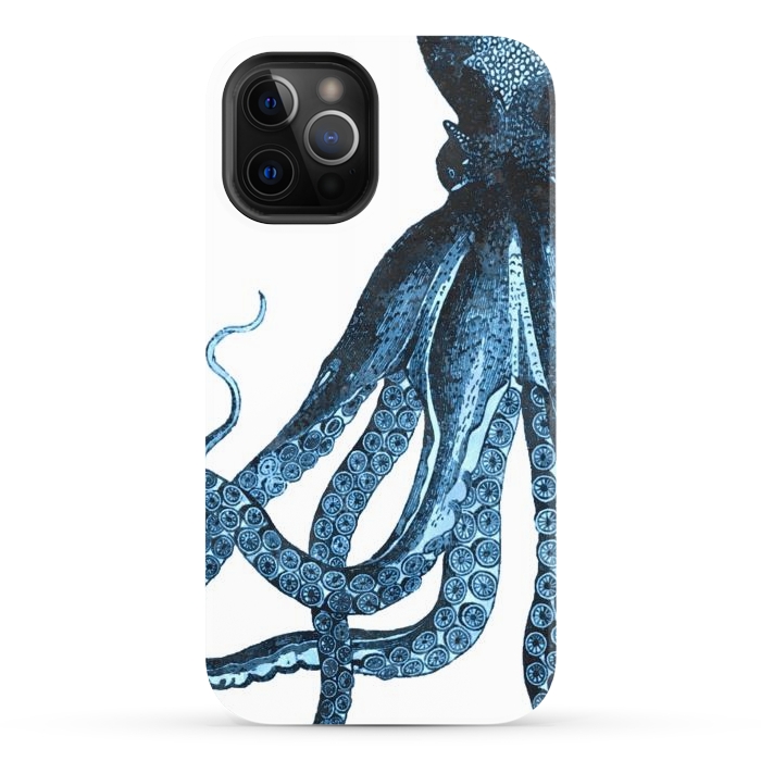 iPhone 12 Pro Max StrongFit Blue Octopus Illustration by Alemi
