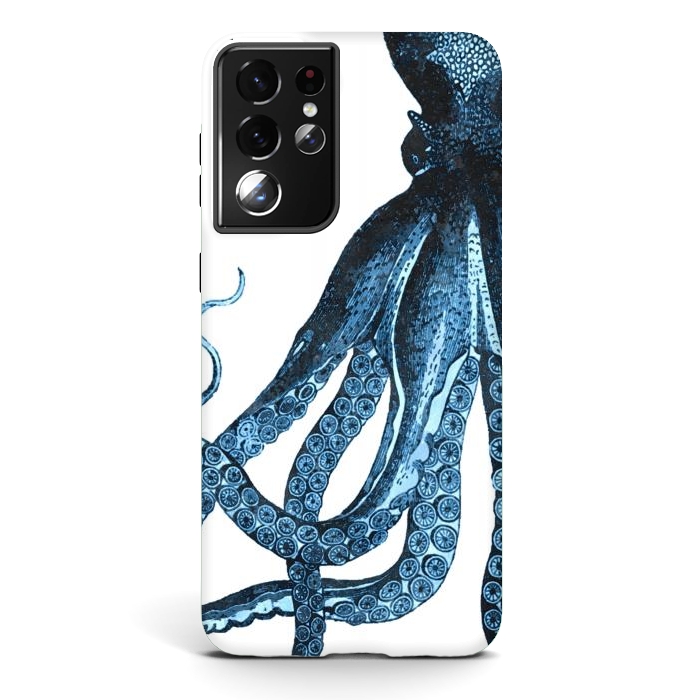 Galaxy S21 ultra StrongFit Blue Octopus Illustration by Alemi