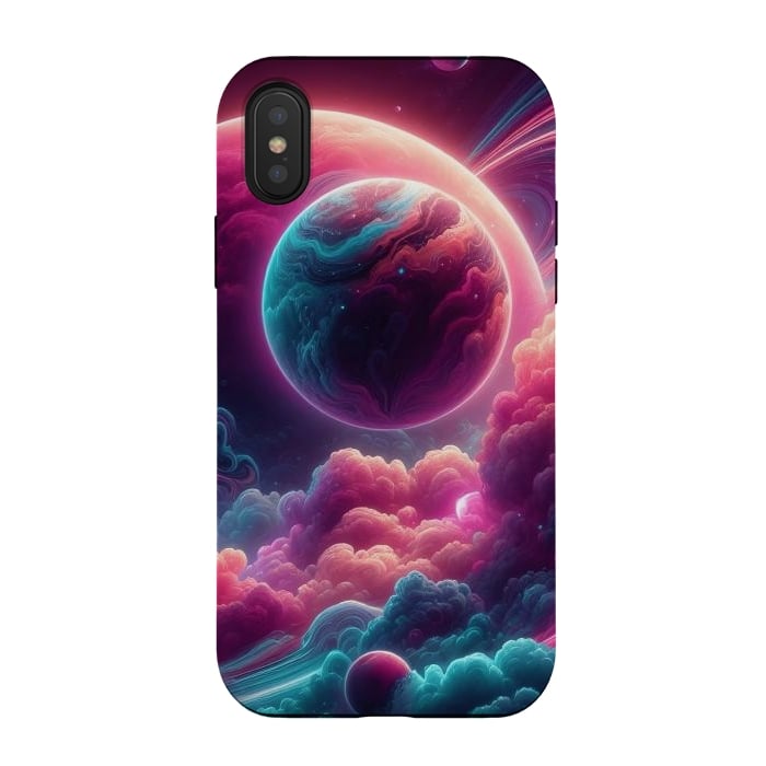 iPhone Xs / X StrongFit Neon Universe by JohnnyVillas