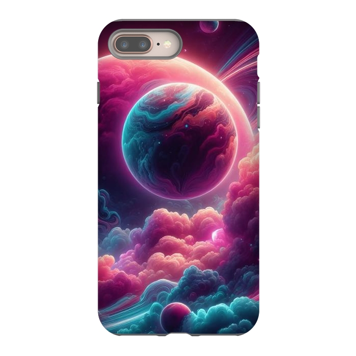 iPhone 8 plus StrongFit Neon Universe by JohnnyVillas