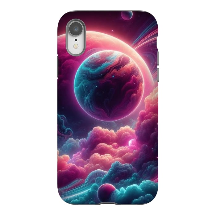 iPhone Xr StrongFit Neon Universe by JohnnyVillas