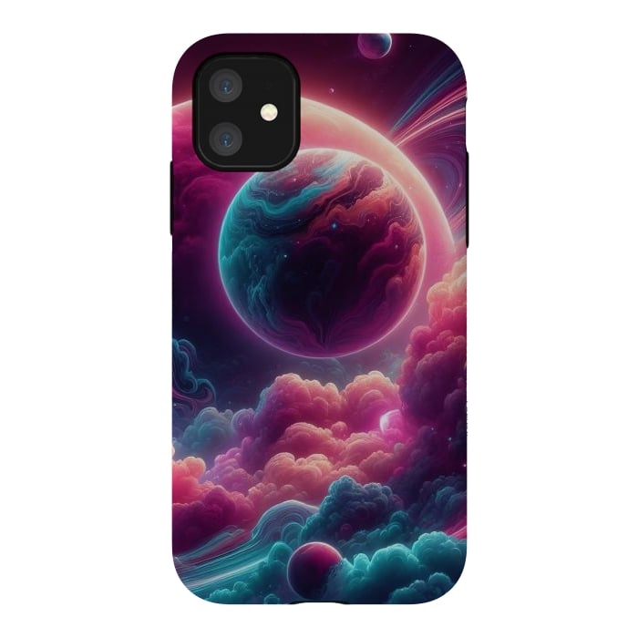 iPhone 11 StrongFit Neon Universe by JohnnyVillas