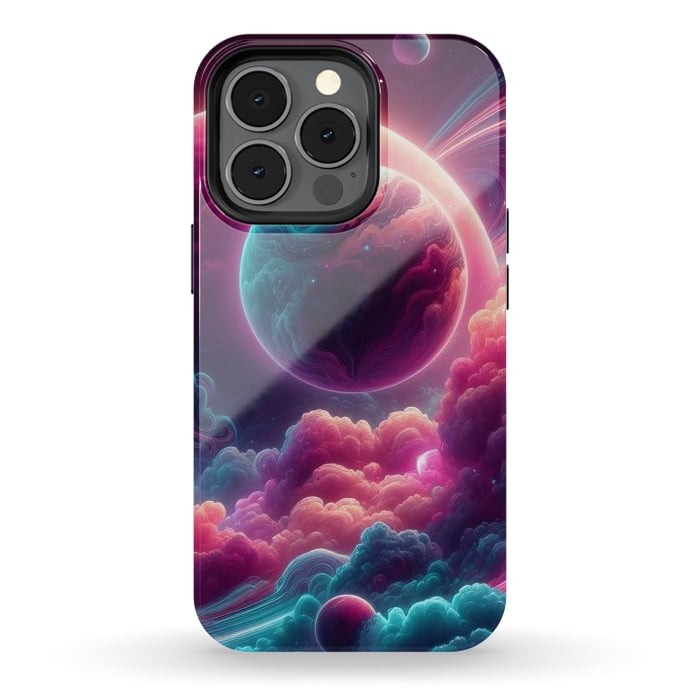 iPhone 13 pro StrongFit Neon Universe by JohnnyVillas