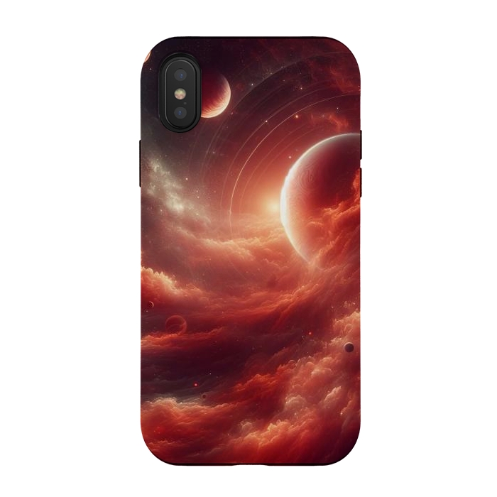 iPhone Xs / X StrongFit Red Universe by JohnnyVillas