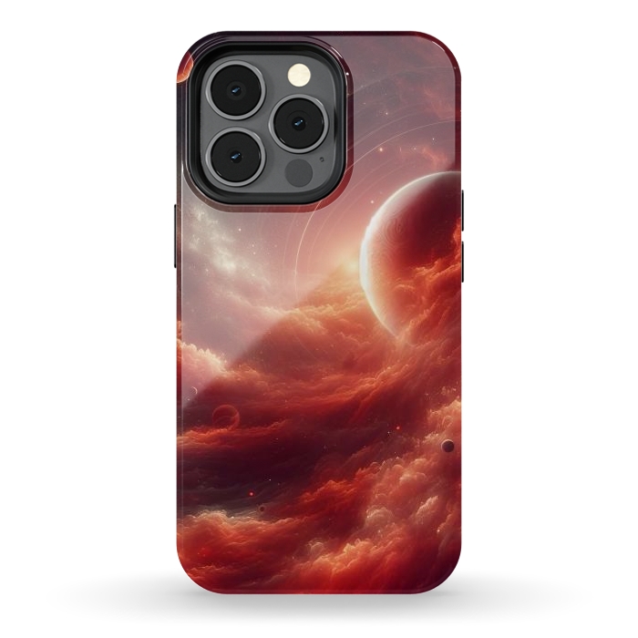 iPhone 13 pro StrongFit Red Universe by JohnnyVillas