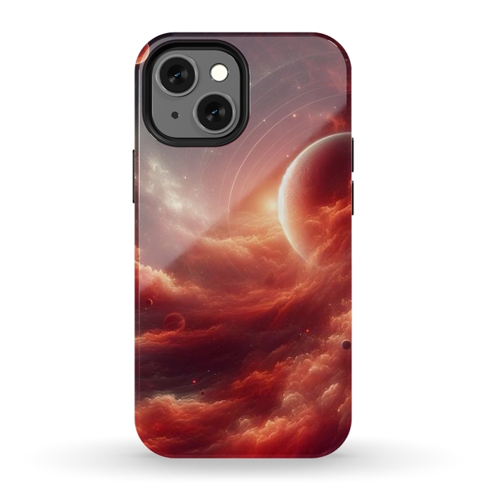 iPhone 13 mini StrongFit Red Universe by JohnnyVillas