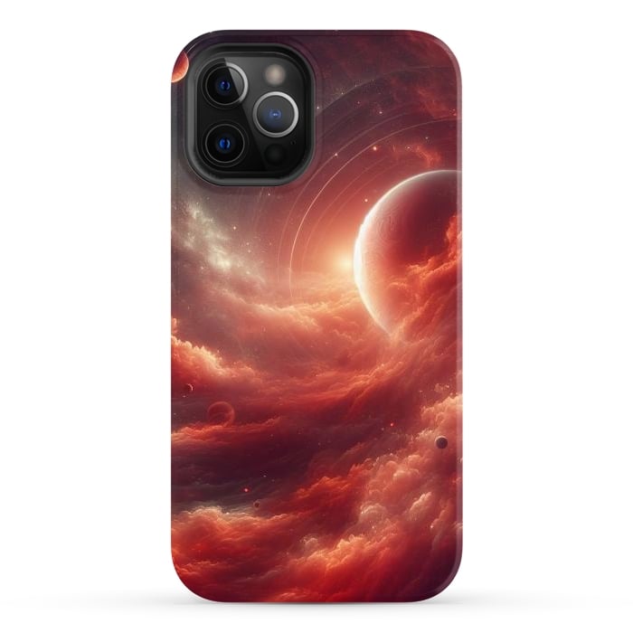 iPhone 12 Pro Max StrongFit Red Universe by JohnnyVillas