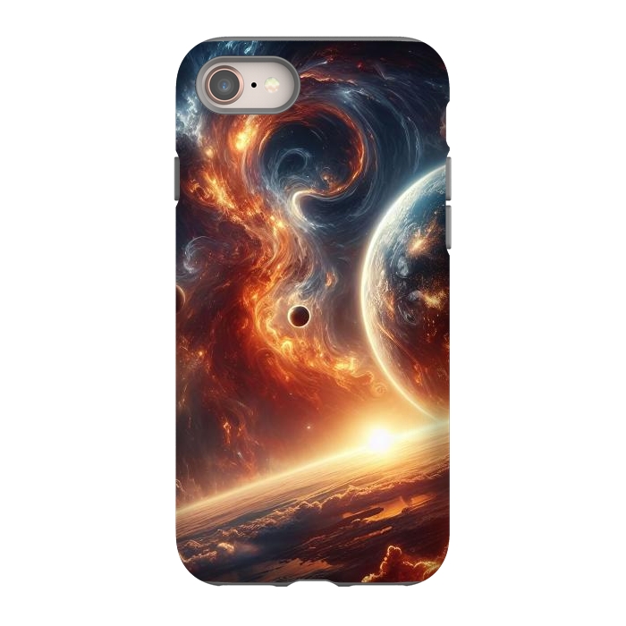 iPhone 8 StrongFit Fire Sunset Universe by JohnnyVillas