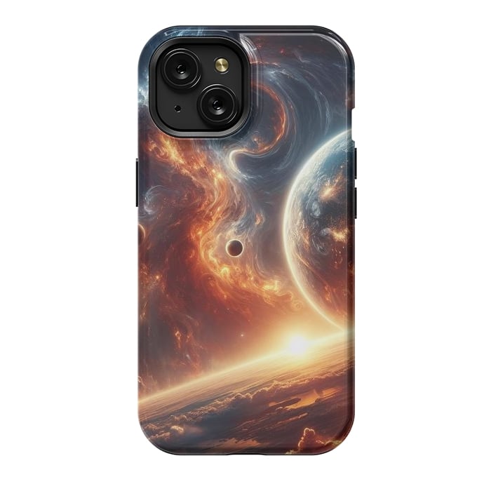 iPhone 15 StrongFit Fire Sunset Universe by JohnnyVillas
