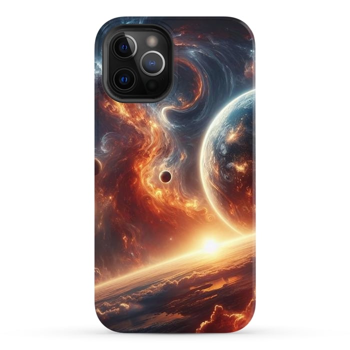 iPhone 12 Pro Max StrongFit Fire Sunset Universe by JohnnyVillas