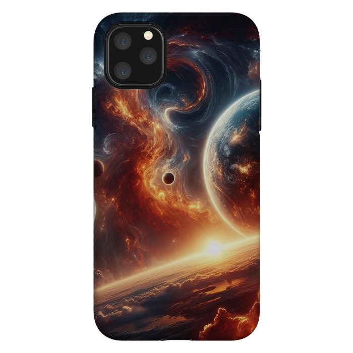 iPhone 11 Pro Max StrongFit Fire Sunset Universe by JohnnyVillas
