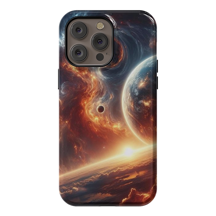 iPhone 14 Pro max StrongFit Fire Sunset Universe by JohnnyVillas