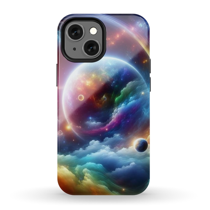 iPhone 12 mini StrongFit Rainbow Universe by JohnnyVillas