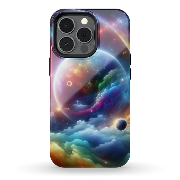 iPhone 13 pro StrongFit Rainbow Universe by JohnnyVillas