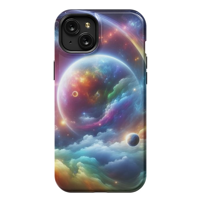iPhone 15 Plus StrongFit Rainbow Universe by JohnnyVillas