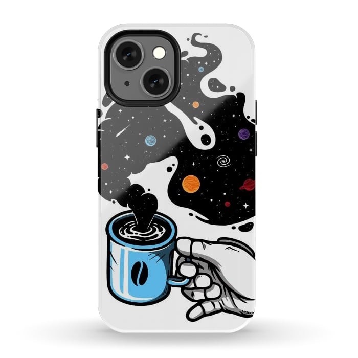 iPhone 13 mini StrongFit Space Coffee by LM2Kone
