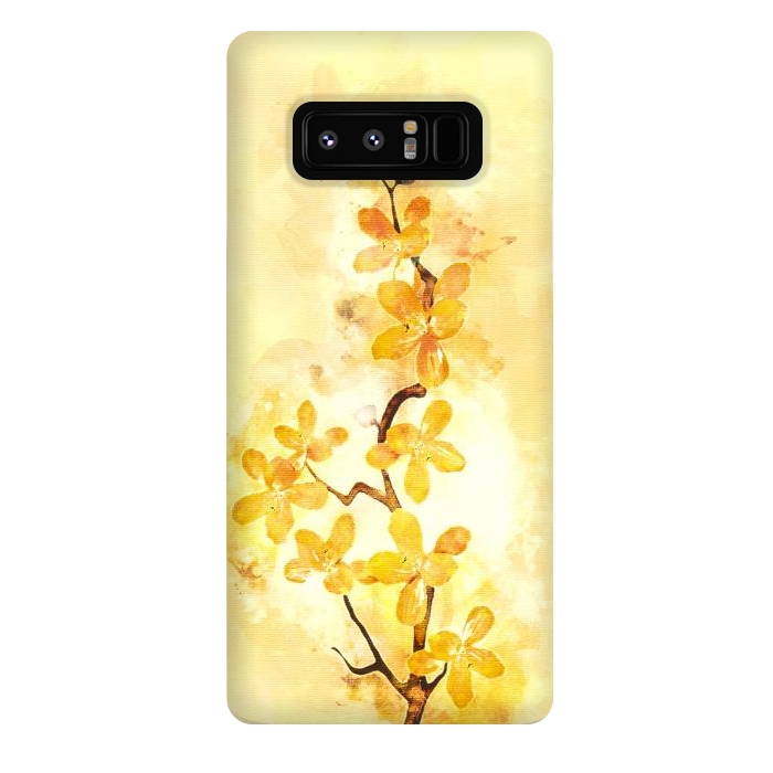 Galaxy Note 8 StrongFit Yellow Tropical Branch by Creativeaxle
