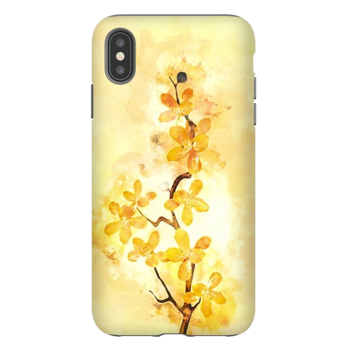 iPhone Xs Max StrongFit Yellow Tropical Branch by Creativeaxle